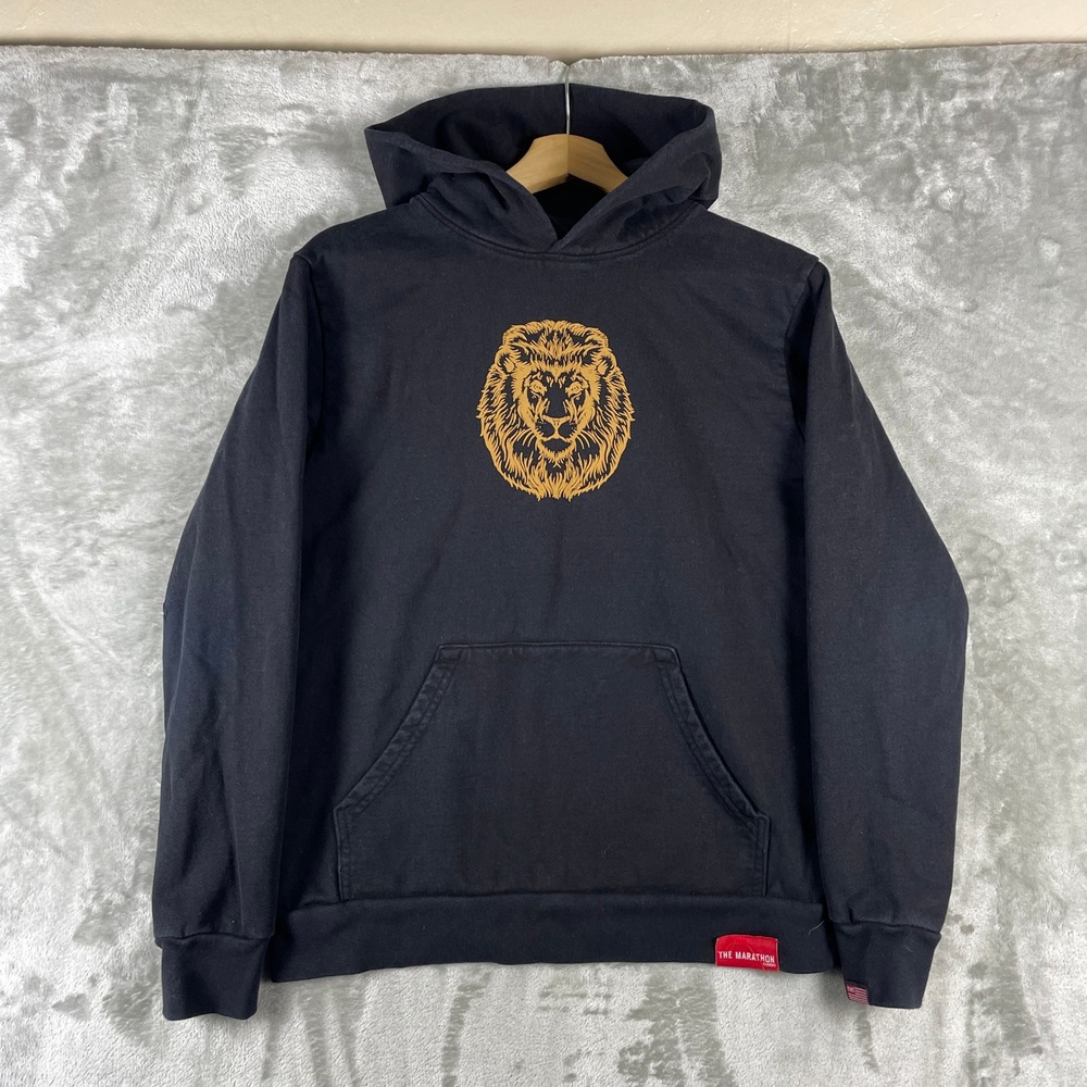 The Marathon Clothing Hoodie Women Large Black Lion Graphic Pullover TMC